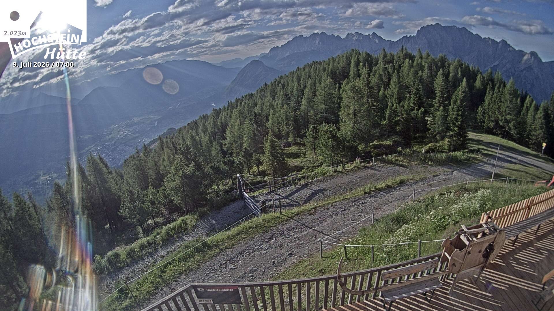 Archiv Foto Webcam Sicht von der Hochsteinhütte auf 2057 Meter