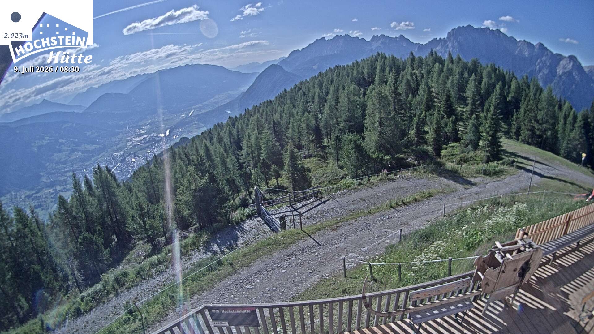 Archiv Foto Webcam Sicht von der Hochsteinhütte auf 2057 Meter