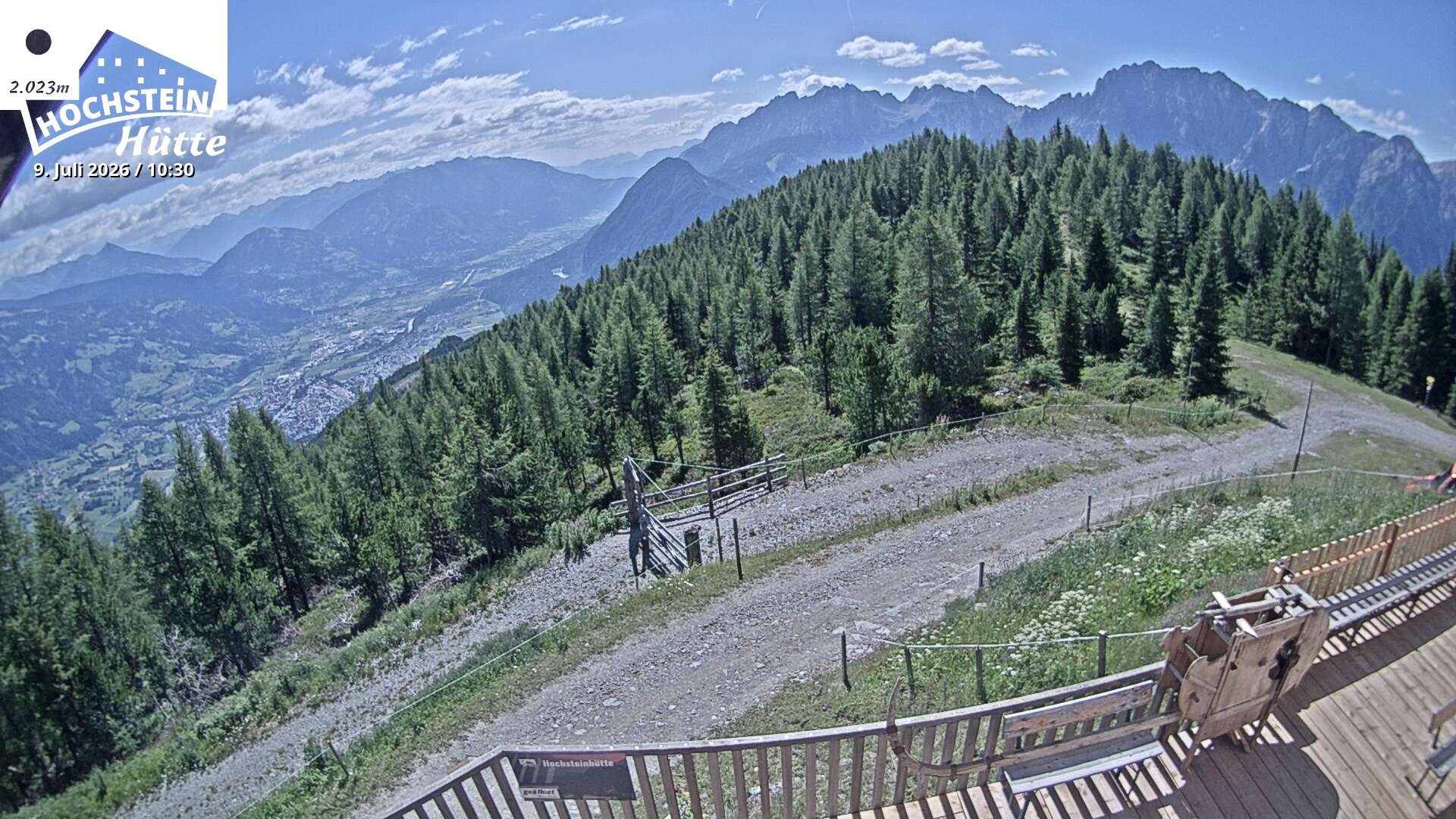Archiv Foto Webcam Sicht von der Hochsteinhütte auf 2057 Meter