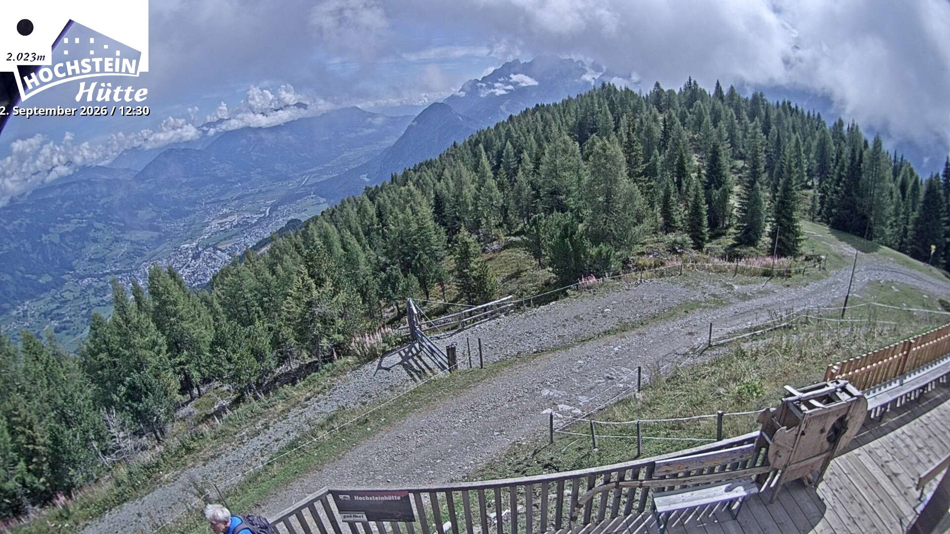 Archiv Foto Webcam Sicht von der Hochsteinhütte auf 2057 Meter