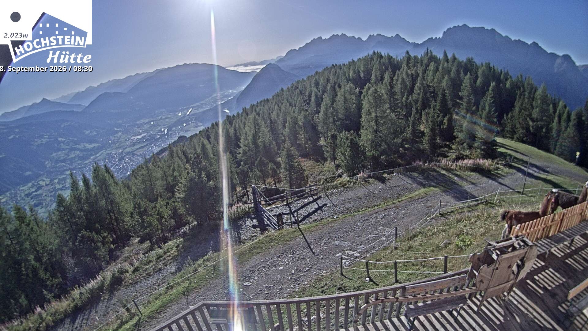 Archiv Foto Webcam Sicht von der Hochsteinhütte auf 2057 Meter