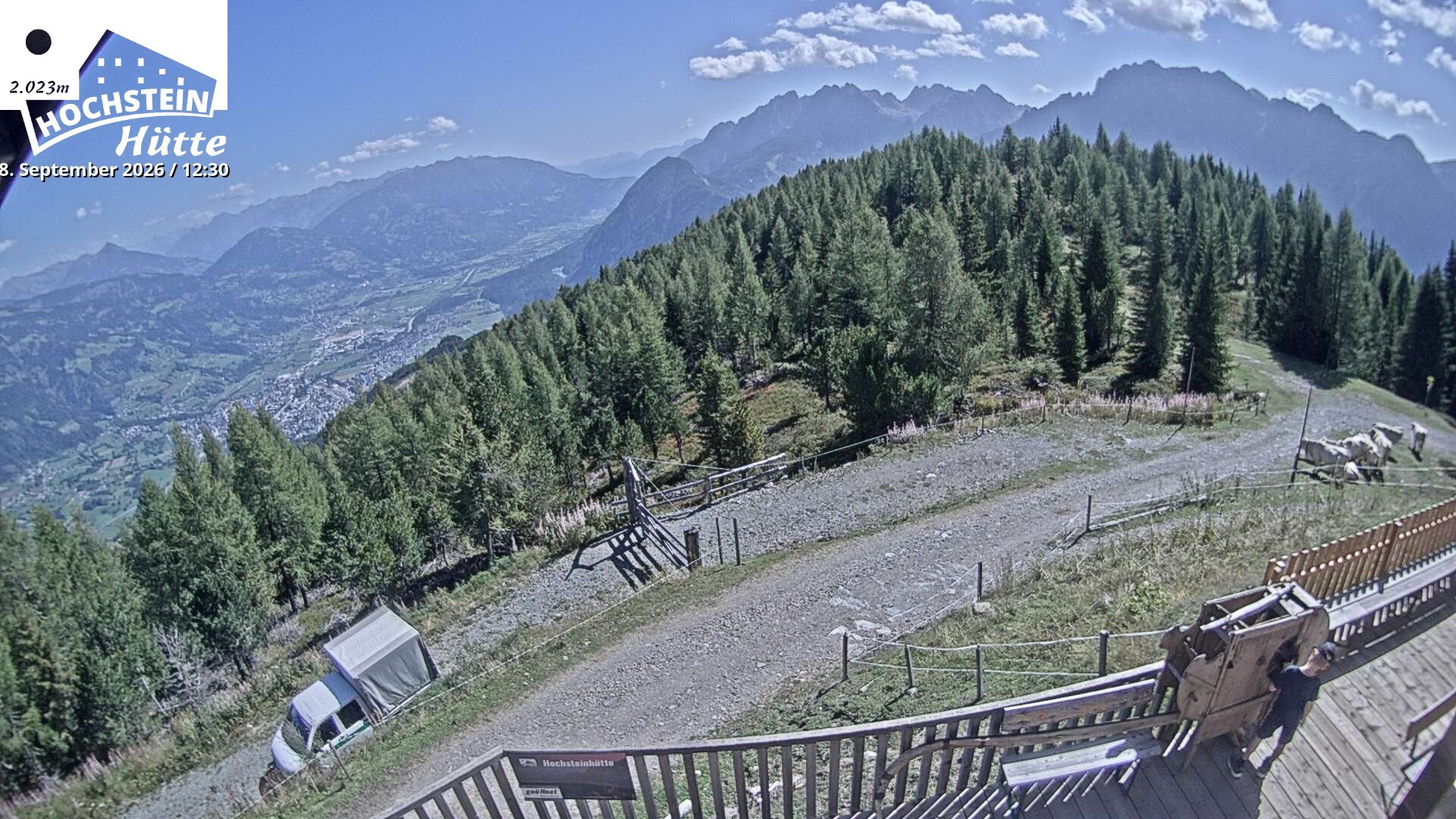 Archiv Foto Webcam Sicht von der Hochsteinhütte auf 2057 Meter