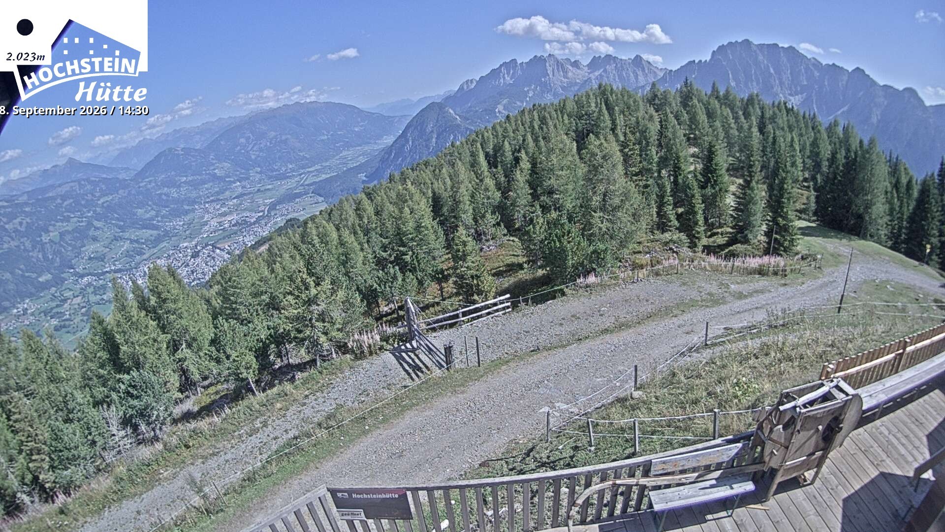 Archiv Foto Webcam Sicht von der Hochsteinhütte auf 2057 Meter