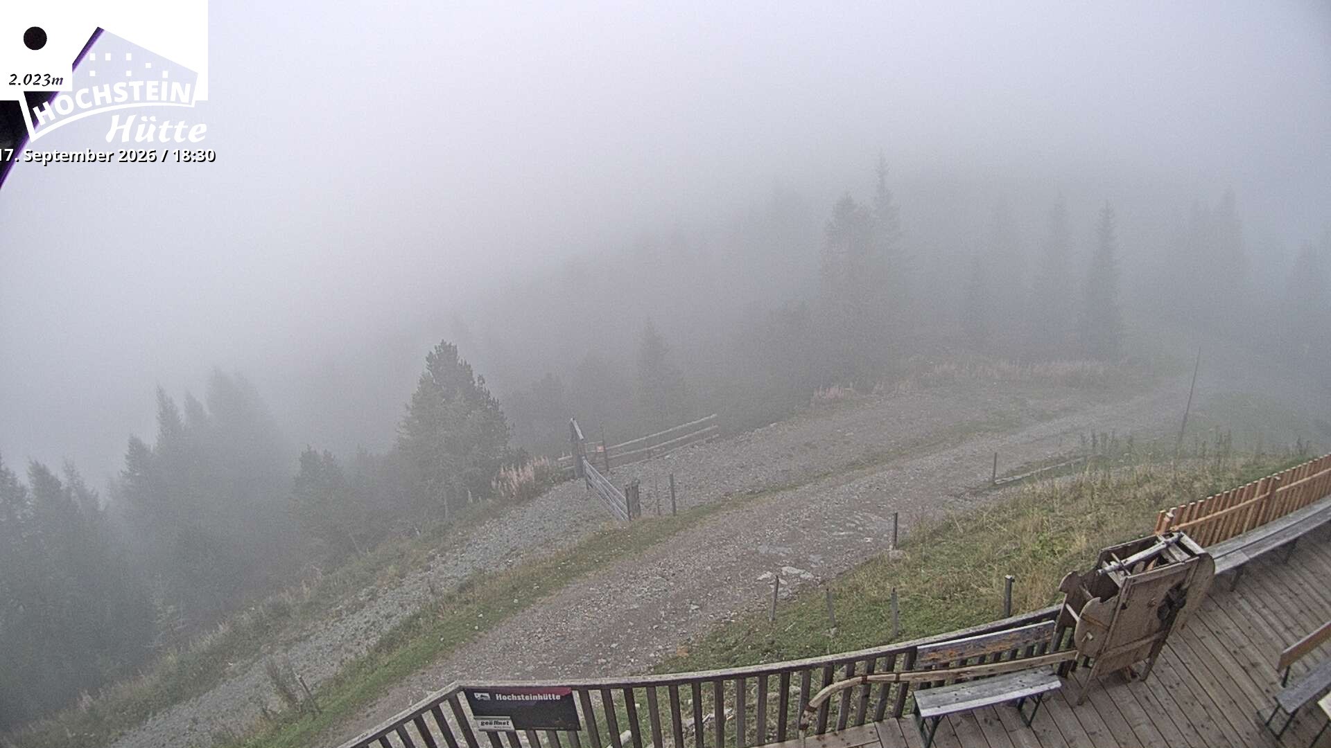 Archiv Foto Webcam Sicht von der Hochsteinhütte auf 2057 Meter