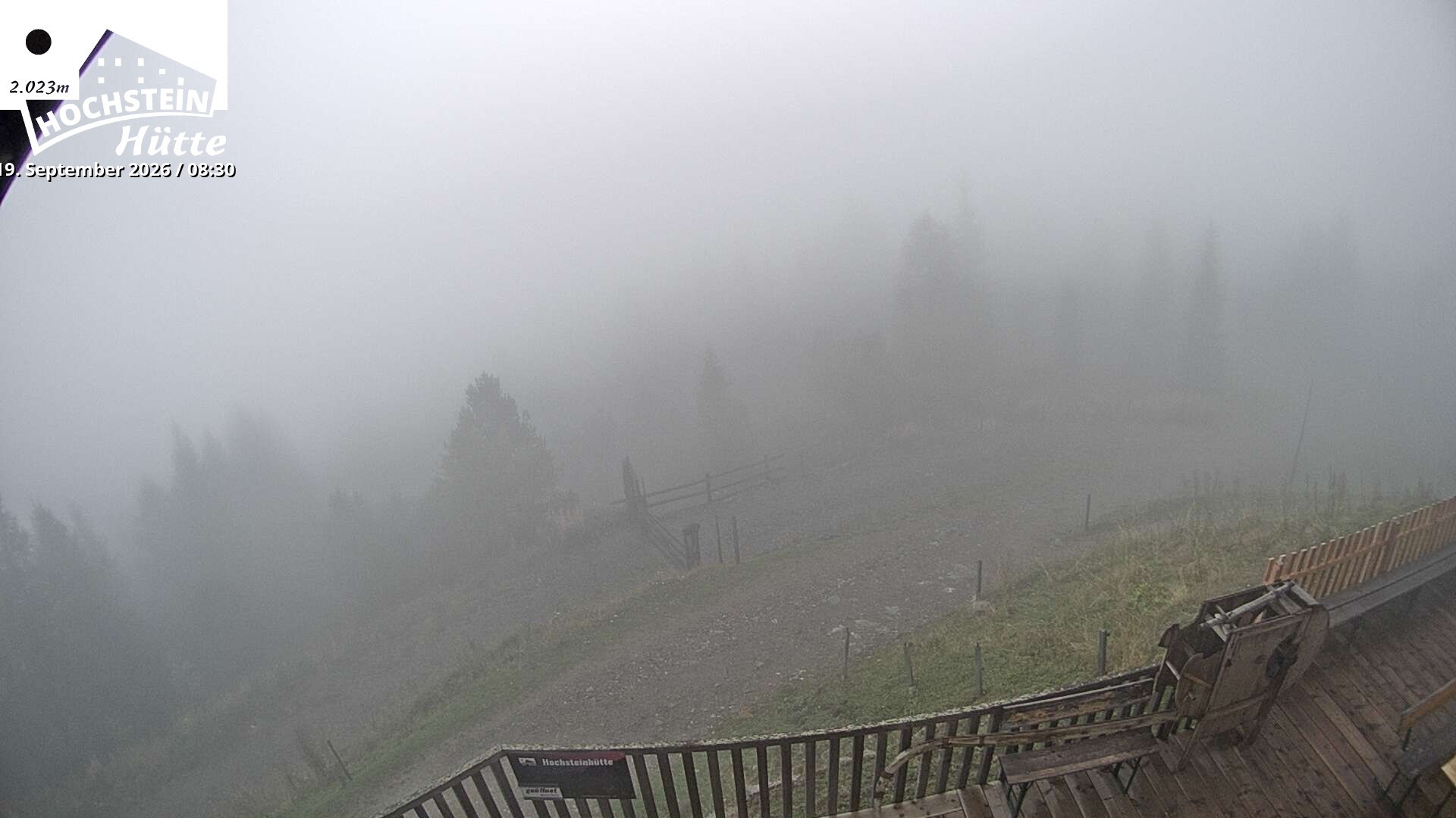 Archiv Foto Webcam Sicht von der Hochsteinhütte auf 2057 Meter