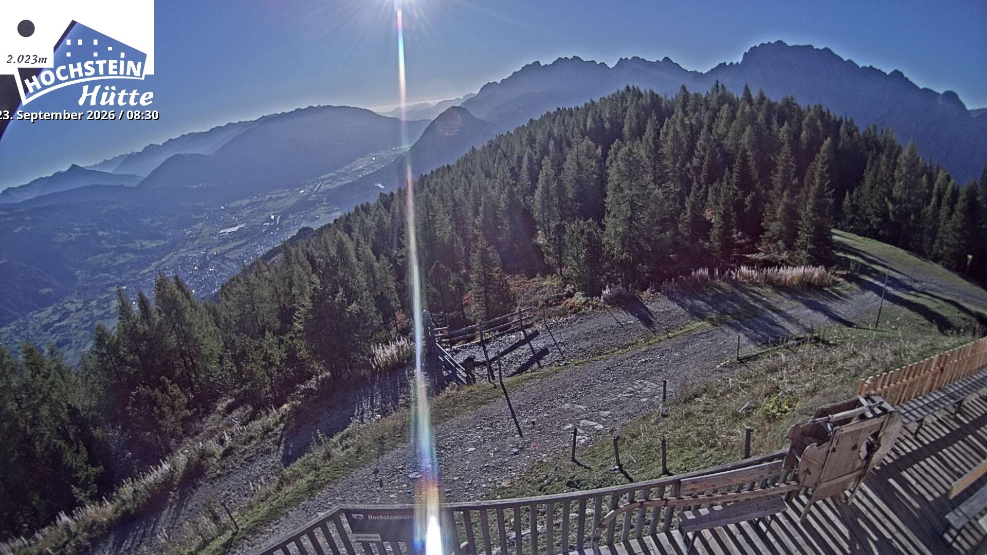 Archiv Foto Webcam Sicht von der Hochsteinhütte auf 2057 Meter