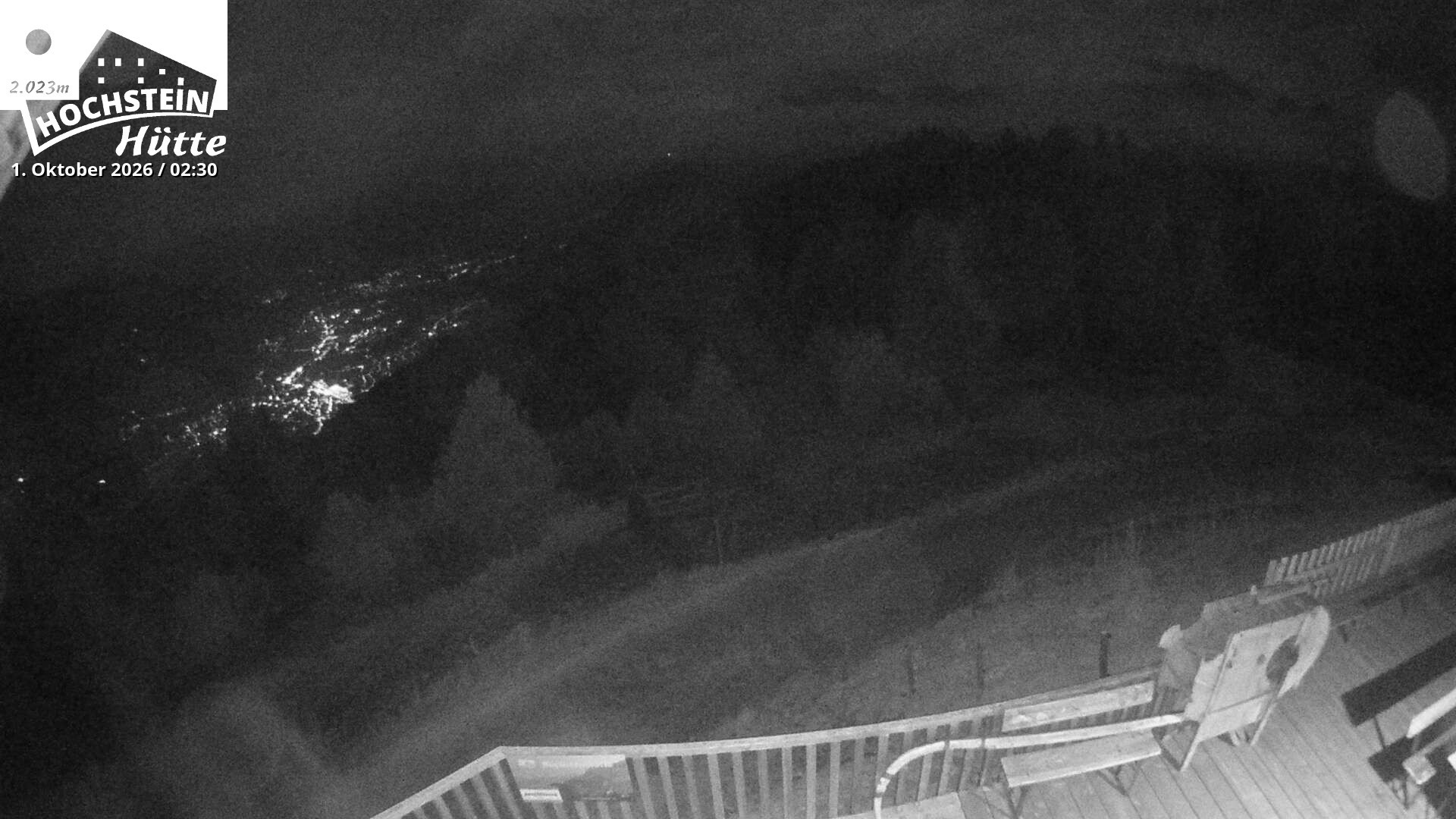 Archiv Foto Webcam Sicht von der Hochsteinhütte auf 2057 Meter