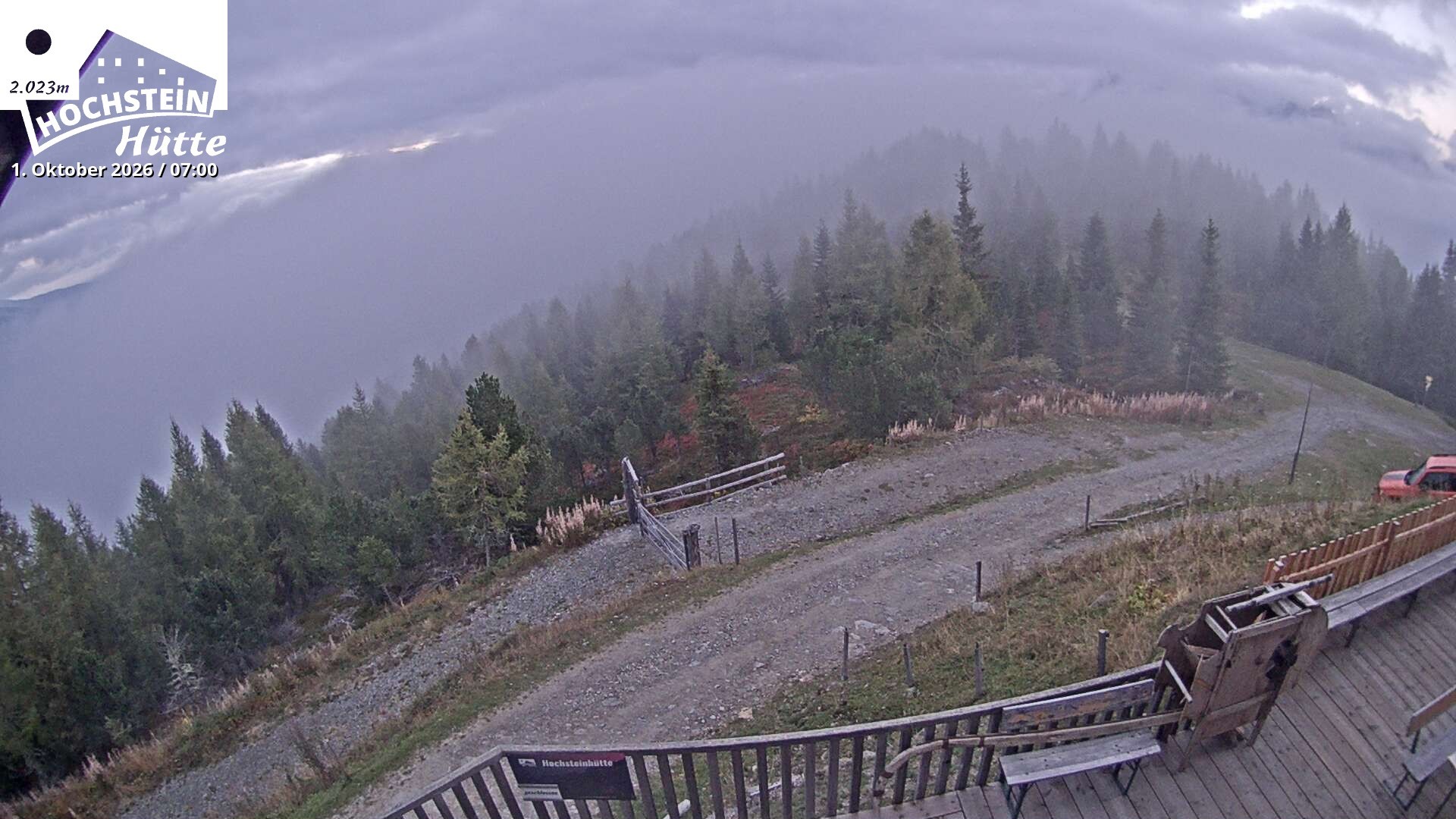 Archiv Foto Webcam Sicht von der Hochsteinhütte auf 2057 Meter