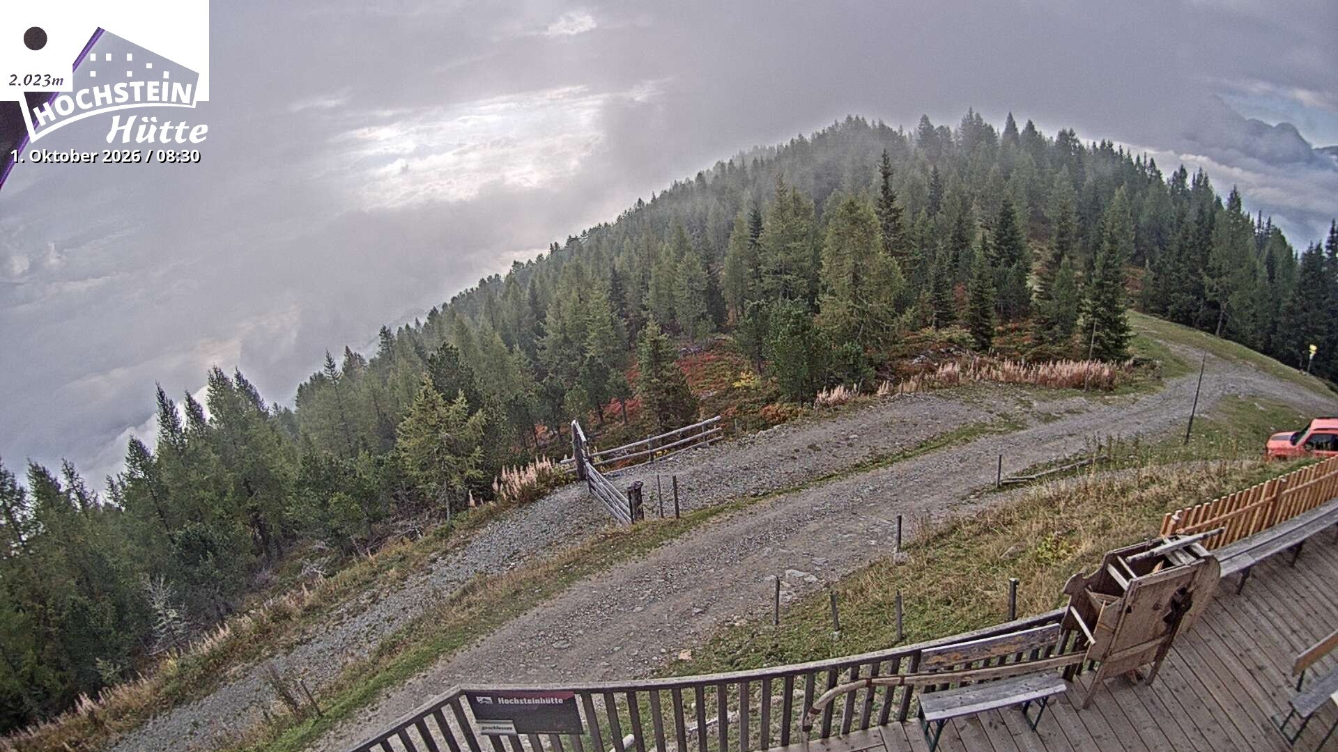 Archiv Foto Webcam Sicht von der Hochsteinhütte auf 2057 Meter