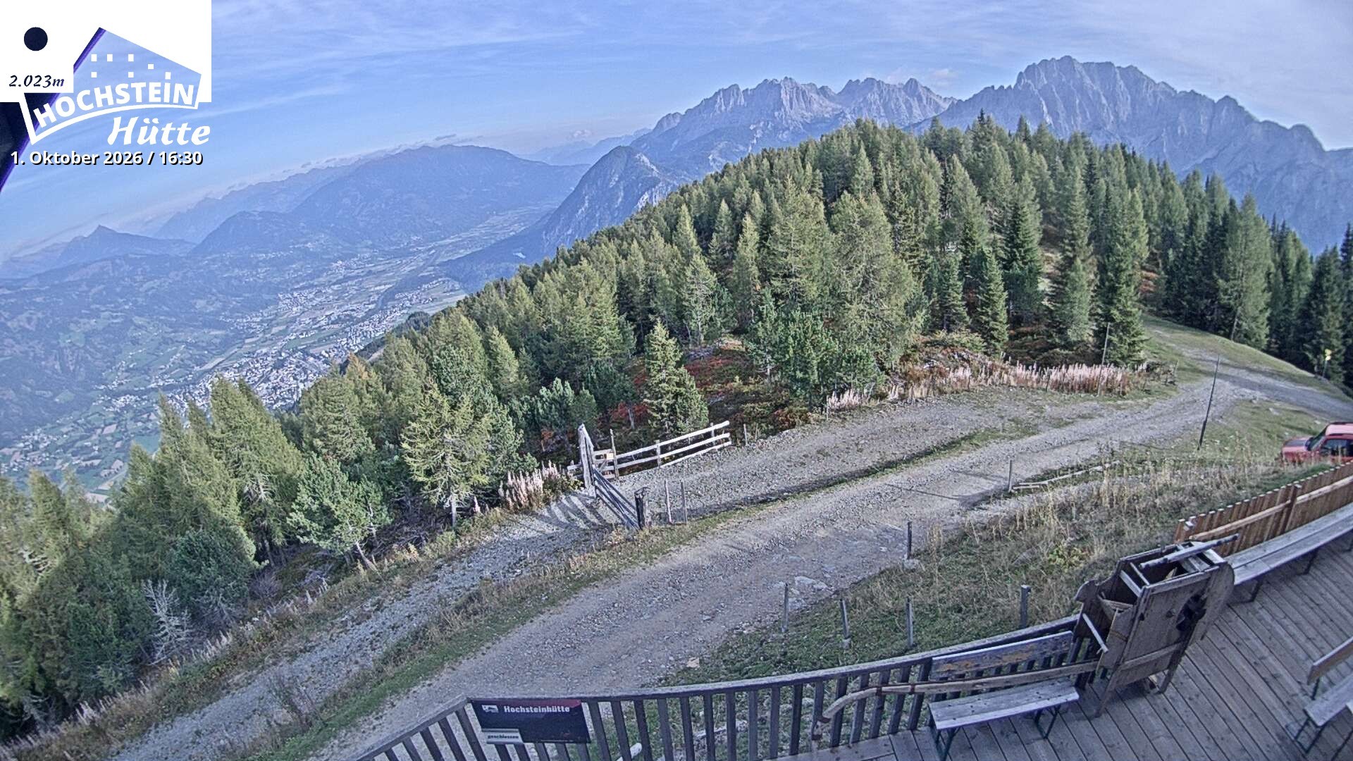 Archiv Foto Webcam Sicht von der Hochsteinhütte auf 2057 Meter
