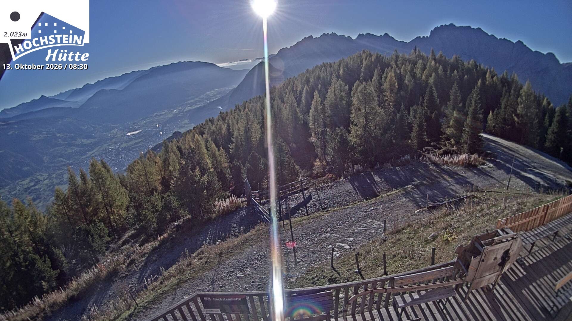 Archiv Foto Webcam Sicht von der Hochsteinhütte auf 2057 Meter