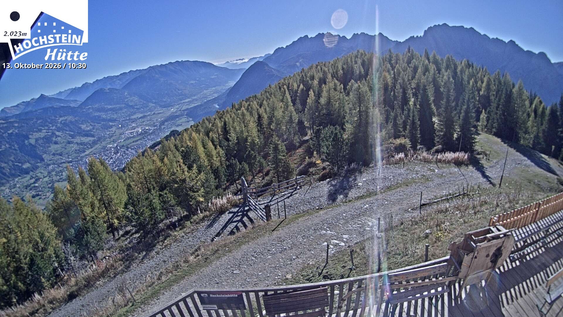 Archiv Foto Webcam Sicht von der Hochsteinhütte auf 2057 Meter
