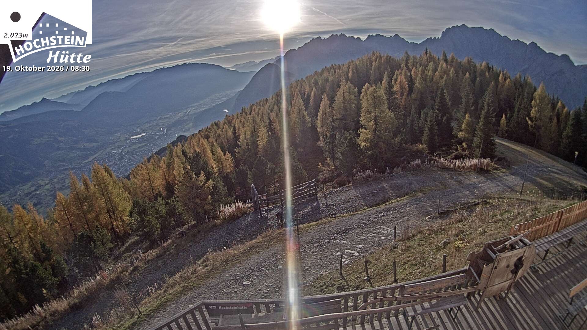 Archiv Foto Webcam Sicht von der Hochsteinhütte auf 2057 Meter