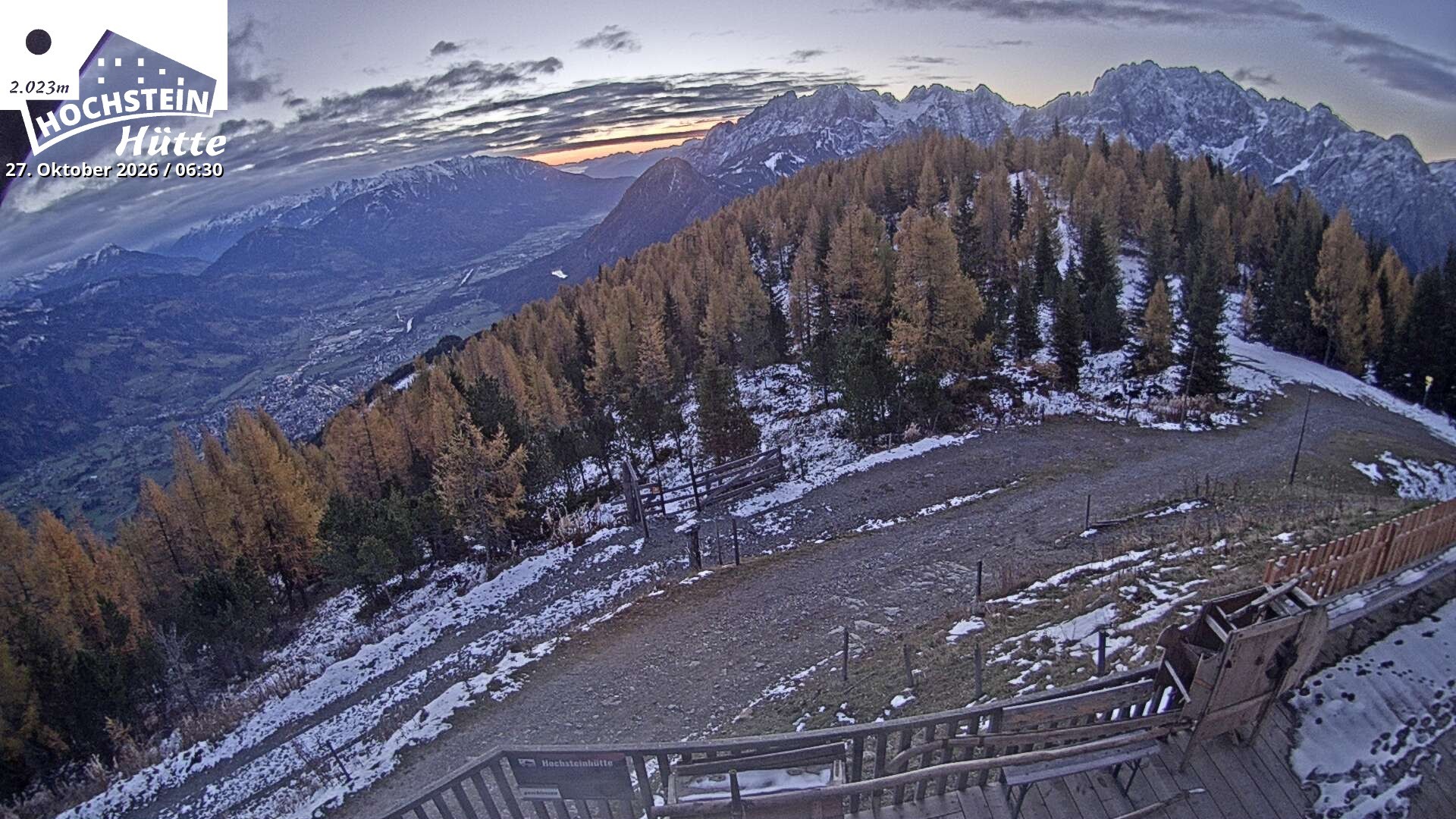 Archiv Foto Webcam Sicht von der Hochsteinhütte auf 2057 Meter