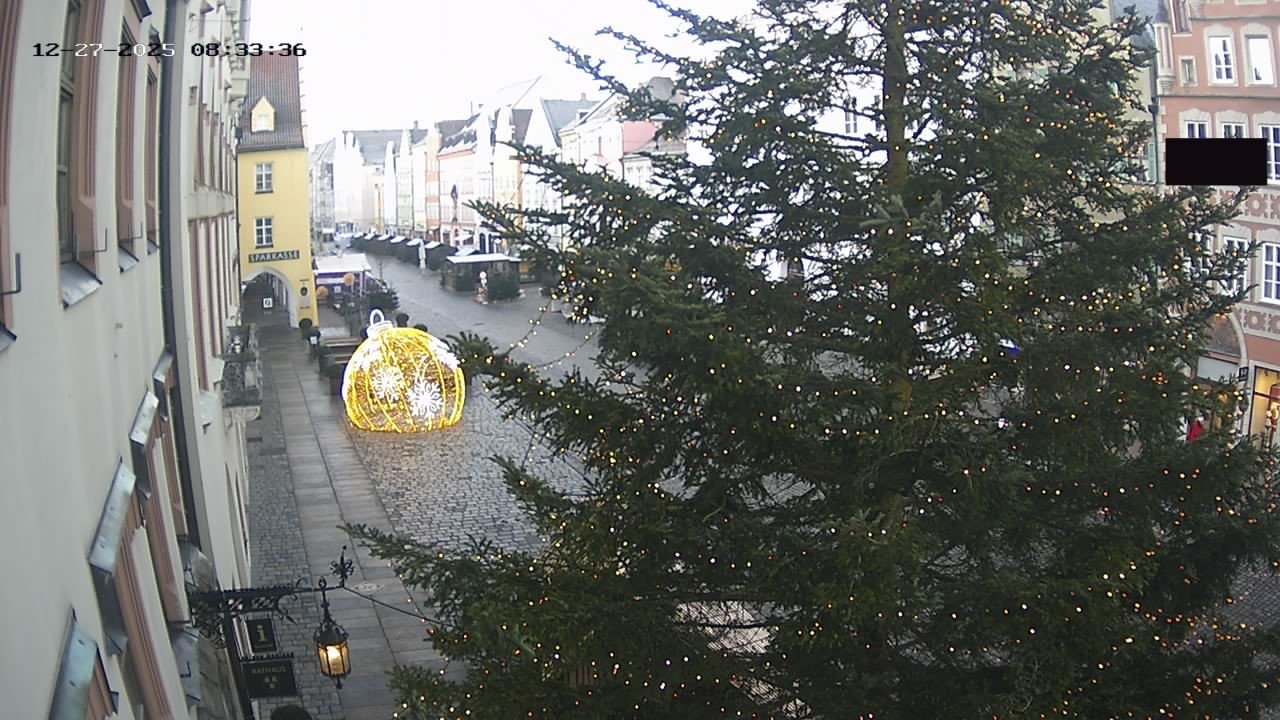 Archiv Foto Webcam Landshut: Blick vom Rathaus auf die Residenz