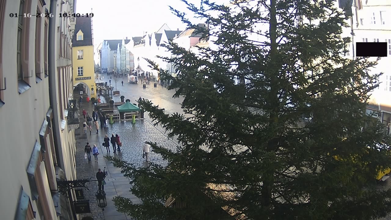 Archiv Foto Webcam Landshut: Blick vom Rathaus auf die Residenz