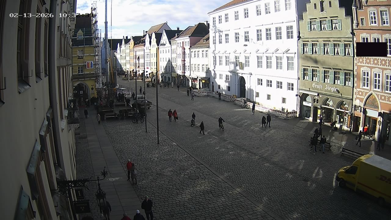 Archiv Foto Webcam Landshut: Blick vom Rathaus auf die Residenz