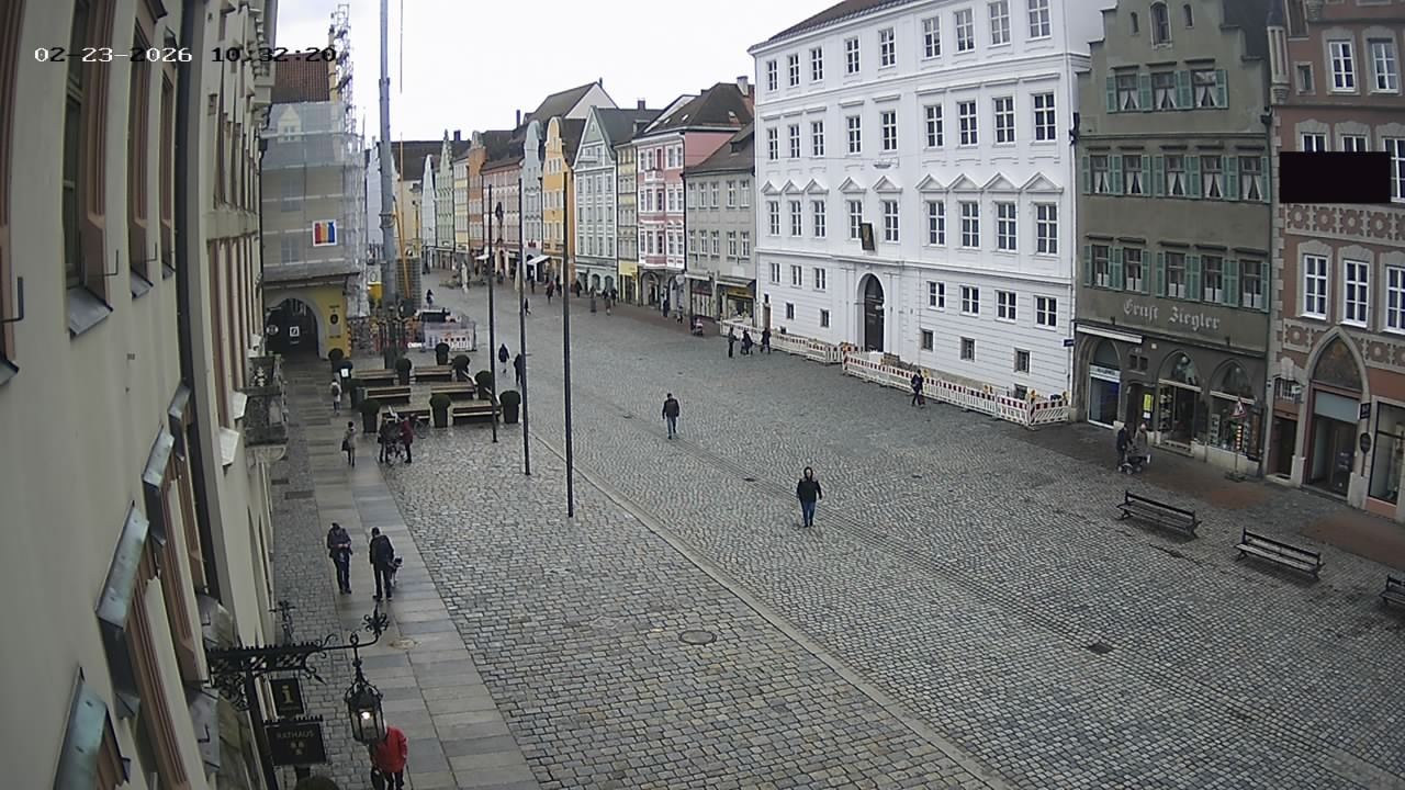 Archiv Foto Webcam Landshut: Blick vom Rathaus auf die Residenz