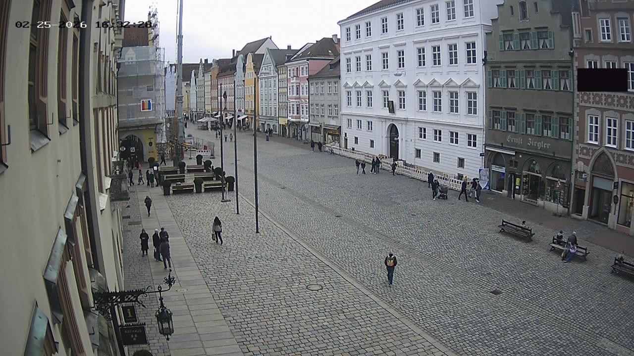 Archiv Foto Webcam Landshut: Blick vom Rathaus auf die Residenz