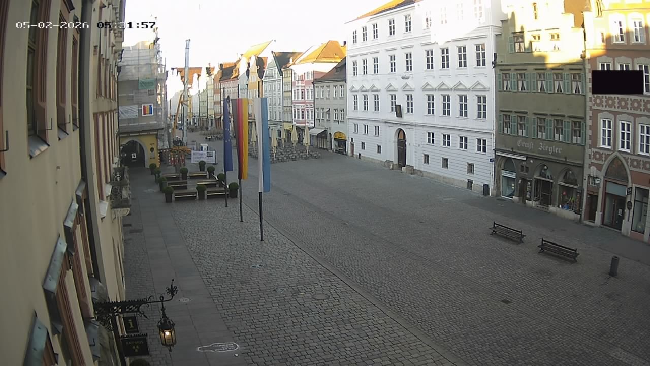 Archiv Foto Webcam Landshut: Blick vom Rathaus auf die Residenz