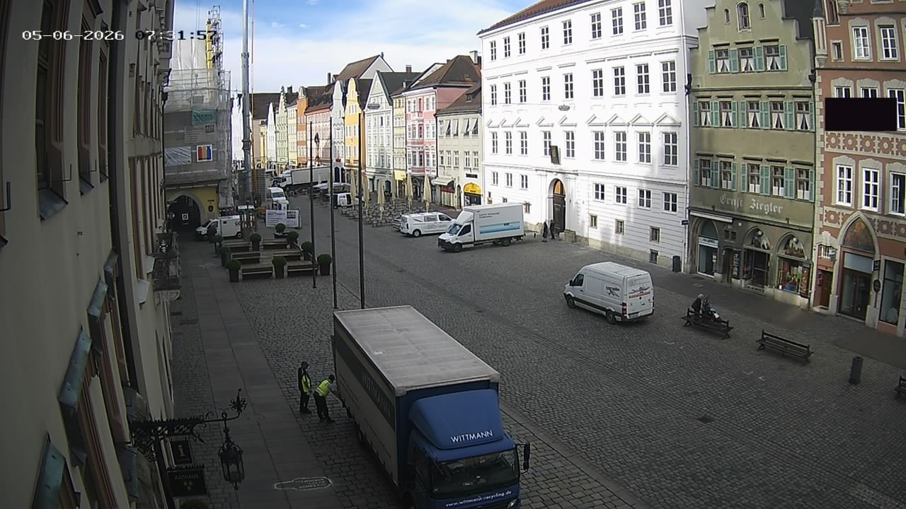 Archiv Foto Webcam Landshut: Blick vom Rathaus auf die Residenz