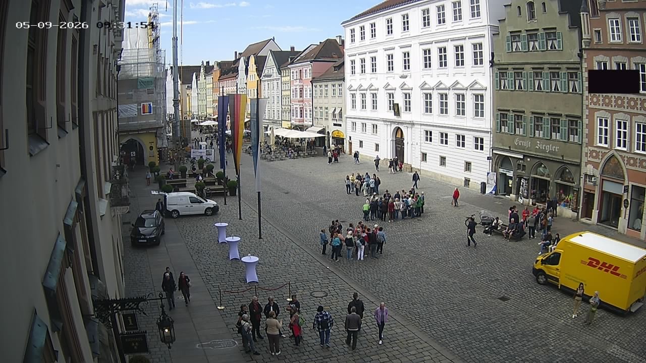 Archiv Foto Webcam Landshut: Blick vom Rathaus auf die Residenz