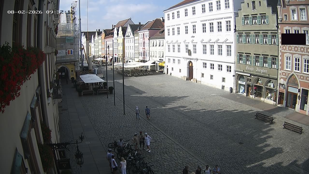 Archiv Foto Webcam Landshut: Blick vom Rathaus auf die Residenz