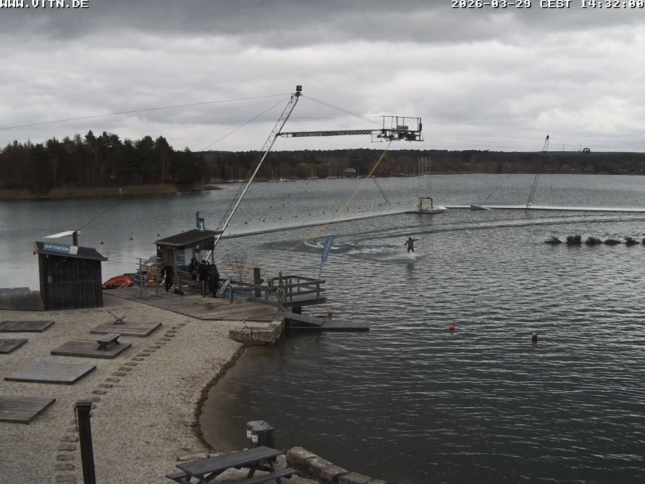 Archiv Foto Webcam Wakeboard- und Wasserskianlage am Steinberger See