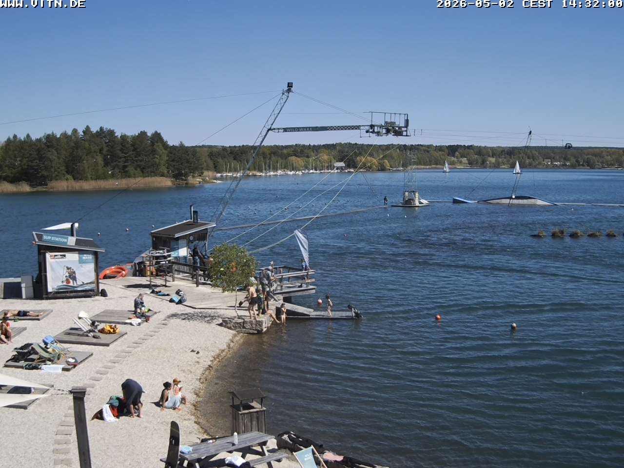 Archiv Foto Webcam Wakeboard- und Wasserskianlage am Steinberger See
