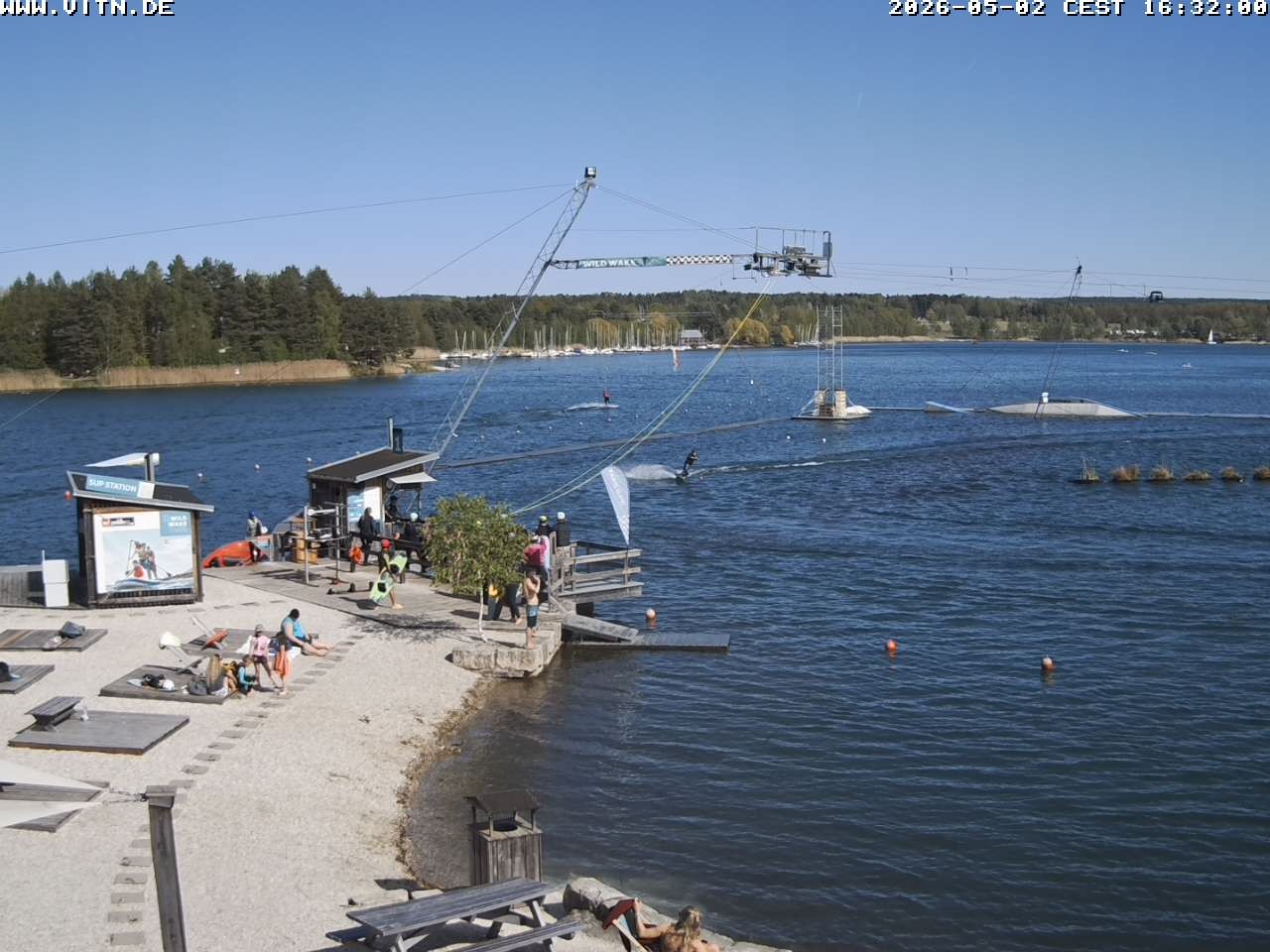 Archiv Foto Webcam Wakeboard- und Wasserskianlage am Steinberger See