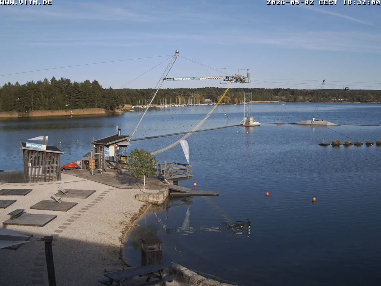 Archiv Foto Webcam Wakeboard- und Wasserskianlage am Steinberger See
