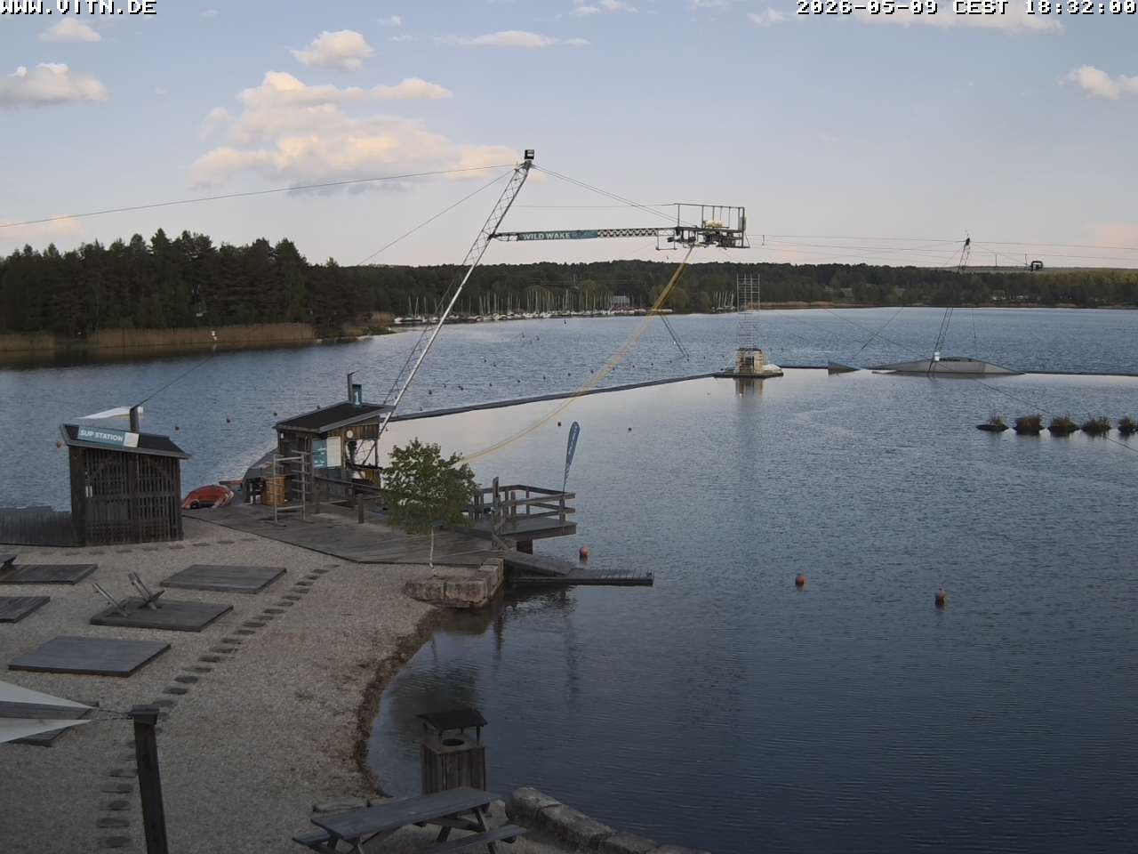 Archiv Foto Webcam Wakeboard- und Wasserskianlage am Steinberger See