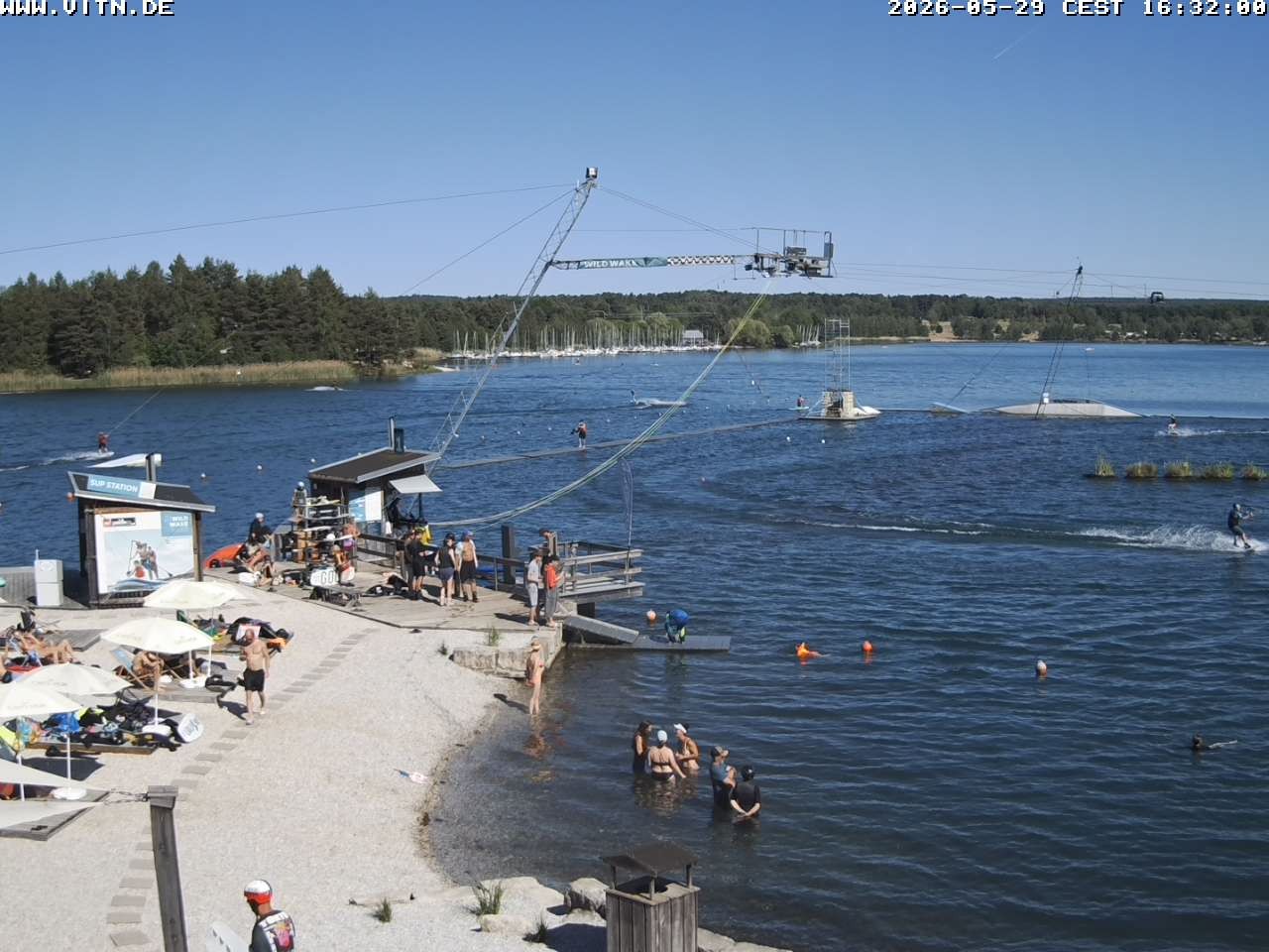 Archiv Foto Webcam Wakeboard- und Wasserskianlage am Steinberger See