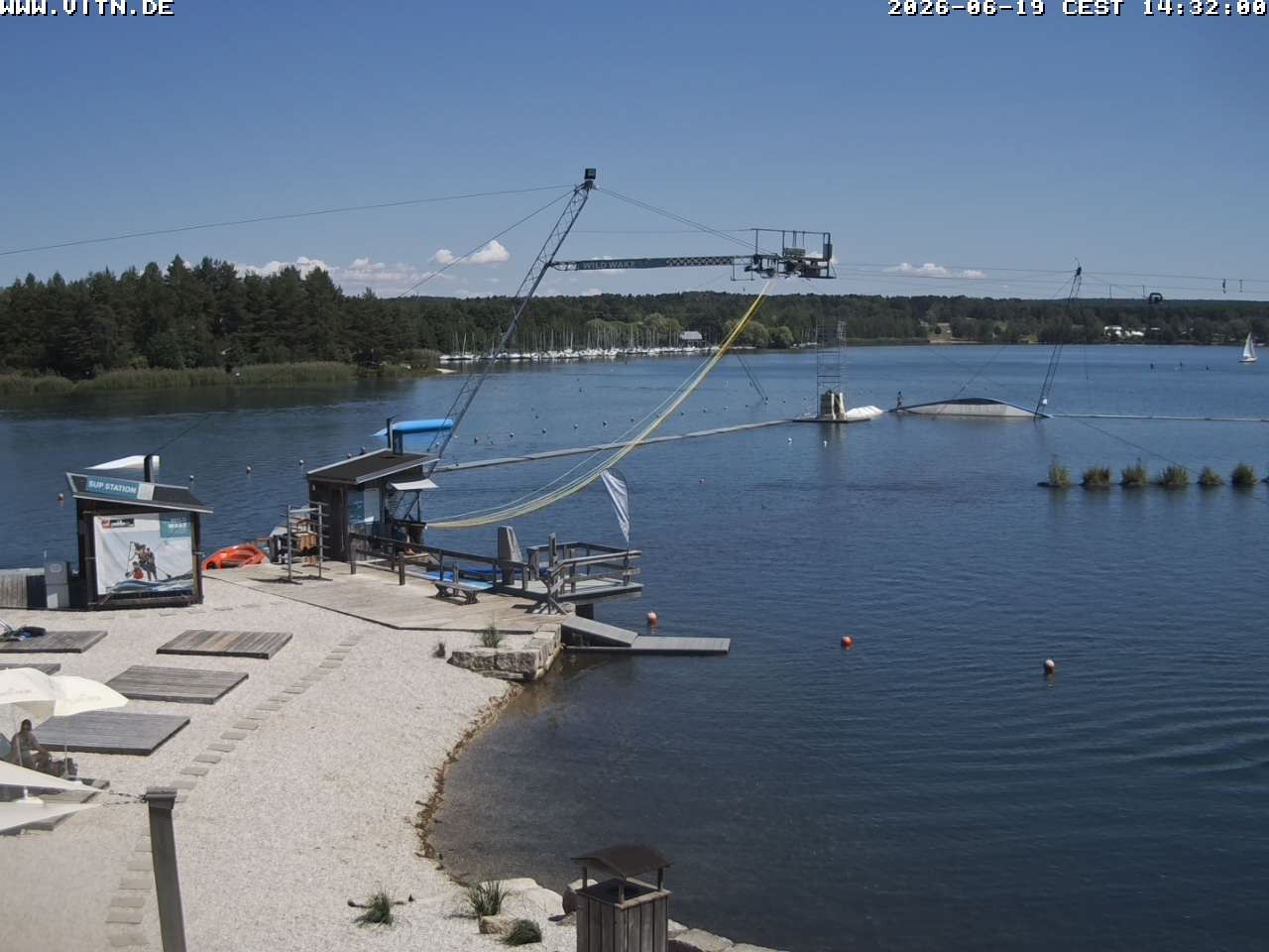 Archiv Foto Webcam Wakeboard- und Wasserskianlage am Steinberger See