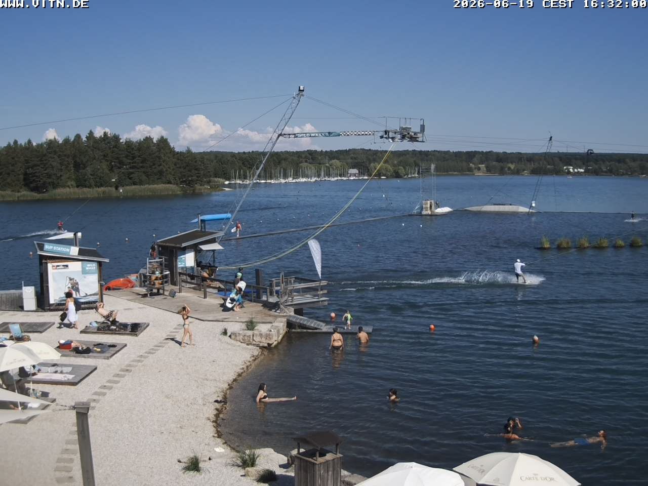 Archiv Foto Webcam Wakeboard- und Wasserskianlage am Steinberger See