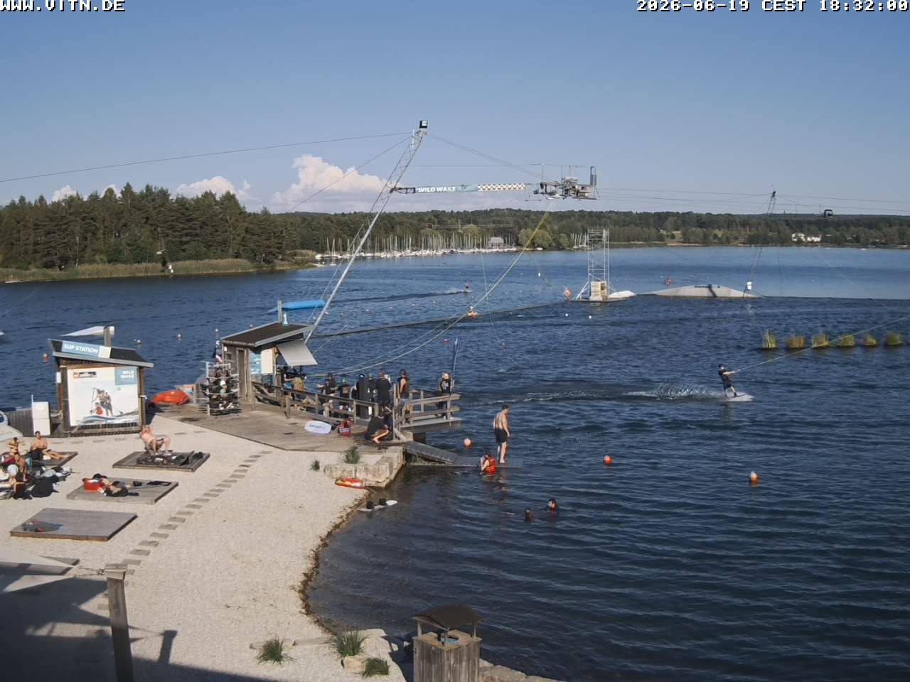 Archiv Foto Webcam Wakeboard- und Wasserskianlage am Steinberger See