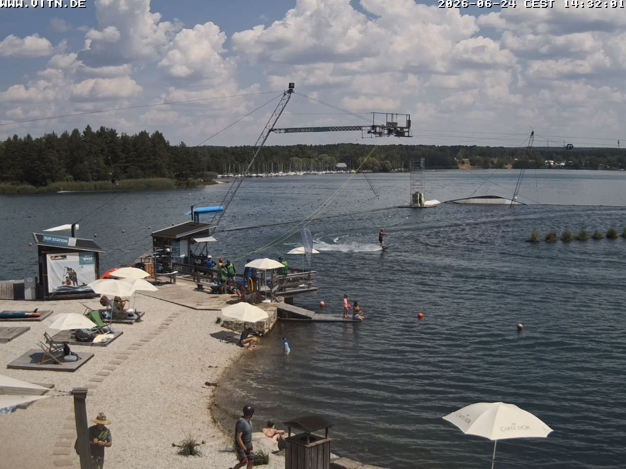 Archiv Foto Webcam Wakeboard- und Wasserskianlage am Steinberger See