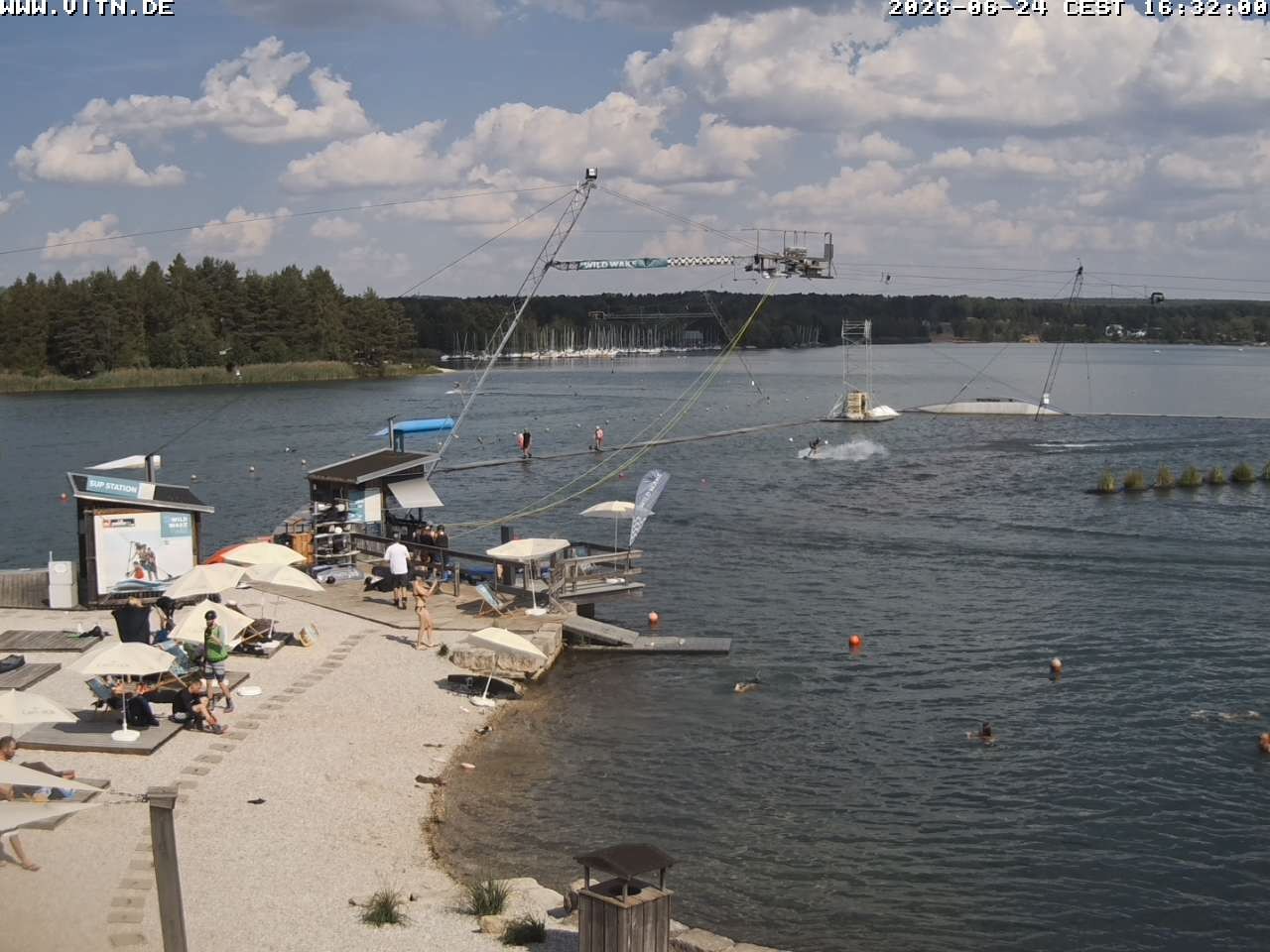 Archiv Foto Webcam Wakeboard- und Wasserskianlage am Steinberger See