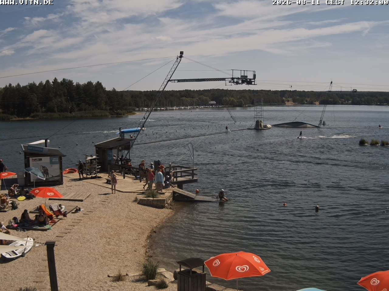 Archiv Foto Webcam Wakeboard- und Wasserskianlage am Steinberger See