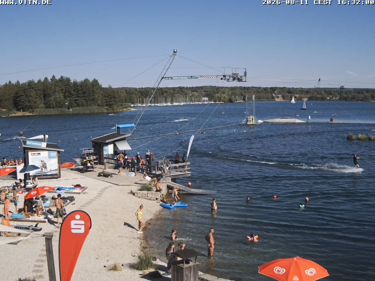 Archiv Foto Webcam Wakeboard- und Wasserskianlage am Steinberger See