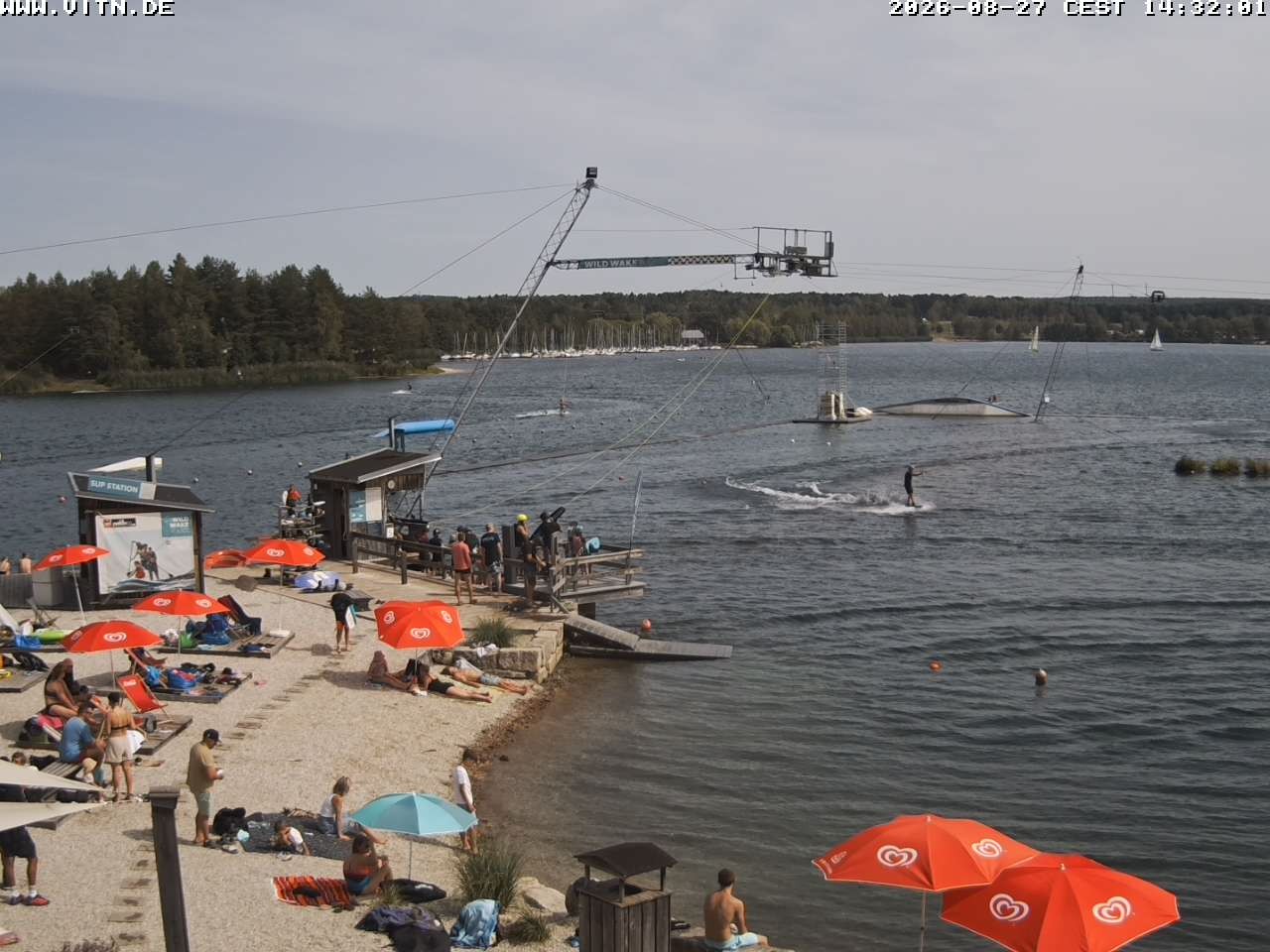 Archiv Foto Webcam Wakeboard- und Wasserskianlage am Steinberger See