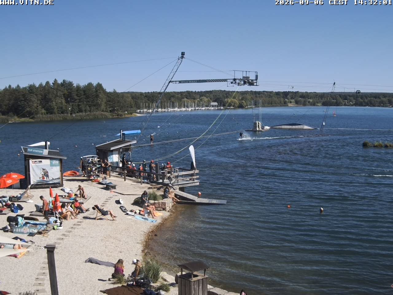 Archiv Foto Webcam Wakeboard- und Wasserskianlage am Steinberger See
