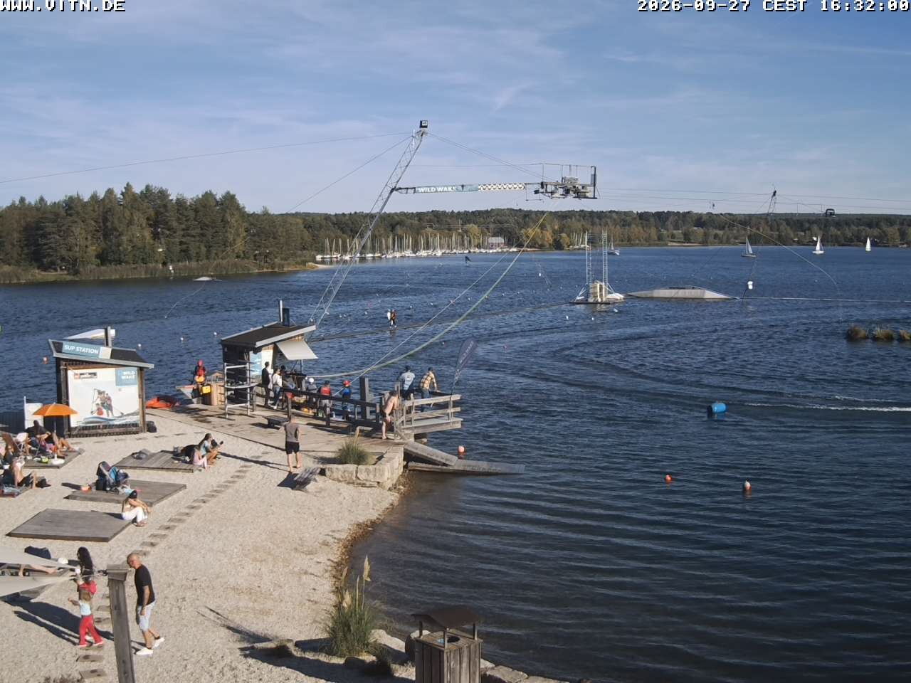 Archiv Foto Webcam Wakeboard- und Wasserskianlage am Steinberger See
