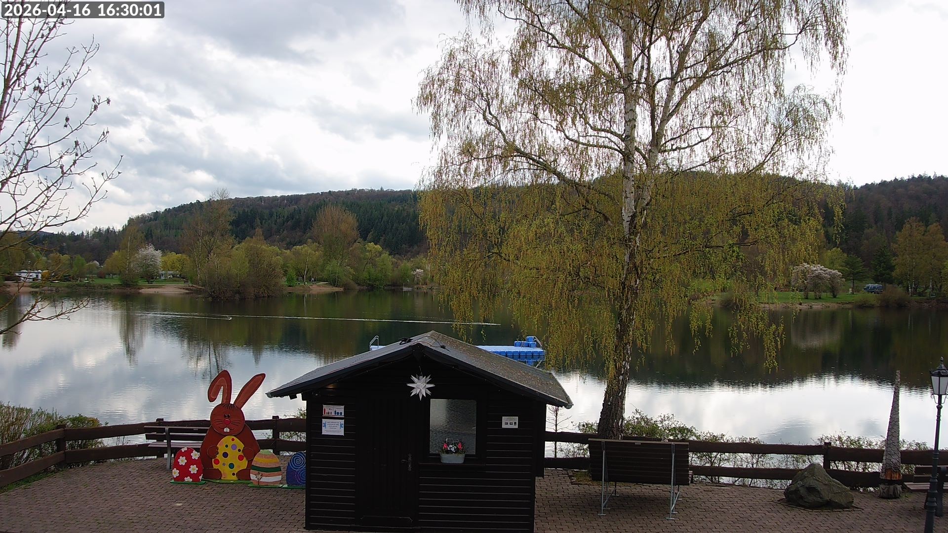 Archived image Webcam Lake Edersee: Camping Park Teichmann