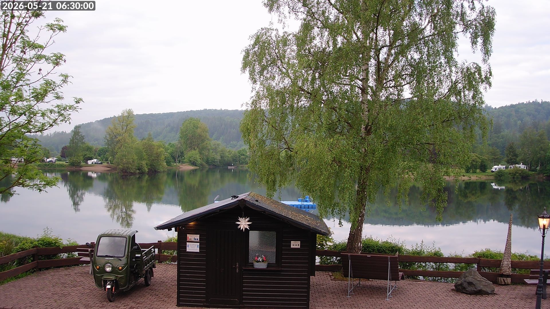 Archived image Webcam Lake Edersee: Camping Park Teichmann