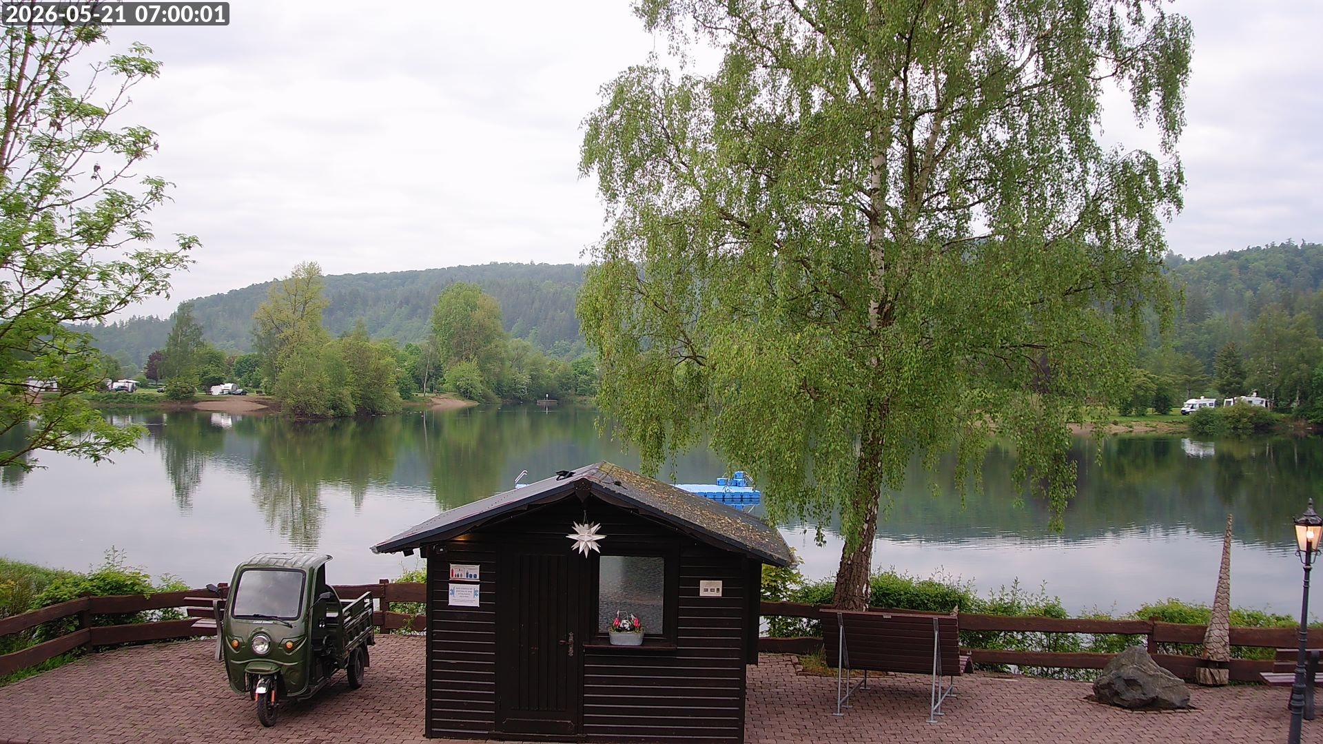 Archived image Webcam Lake Edersee: Camping Park Teichmann