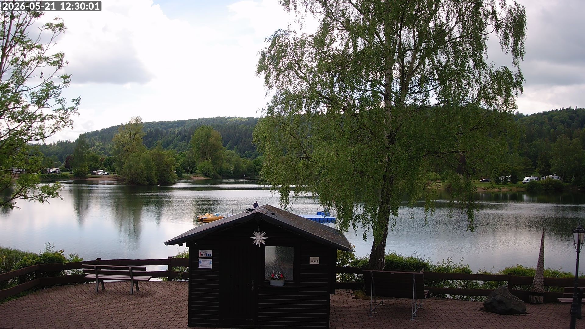 Archived image Webcam Lake Edersee: Camping Park Teichmann