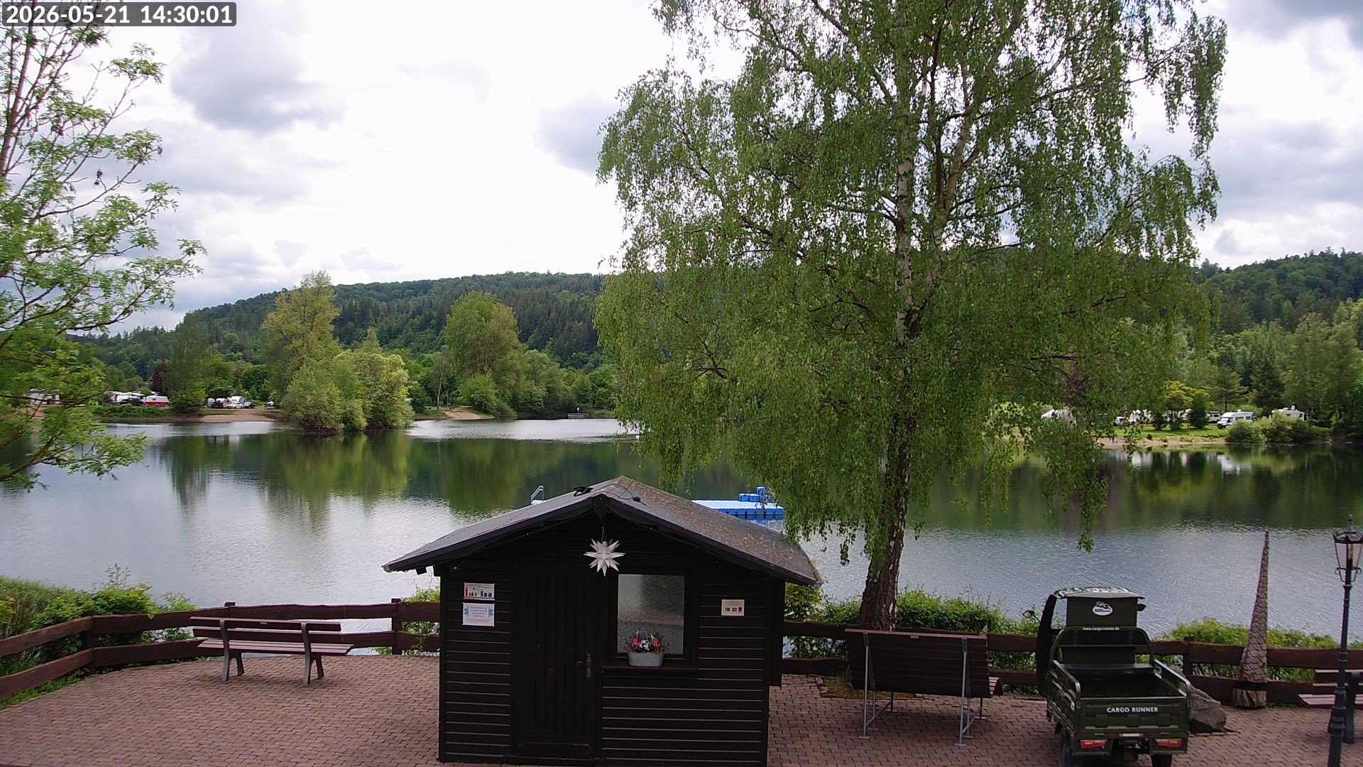 Archived image Webcam Lake Edersee: Camping Park Teichmann