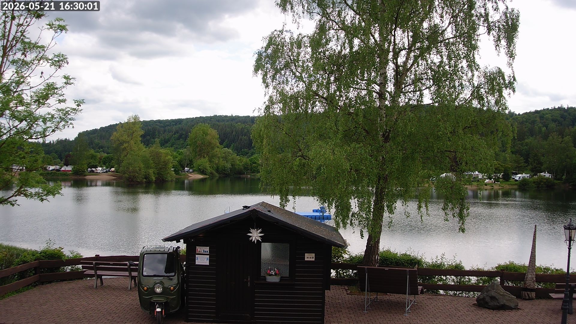 Archived image Webcam Lake Edersee: Camping Park Teichmann