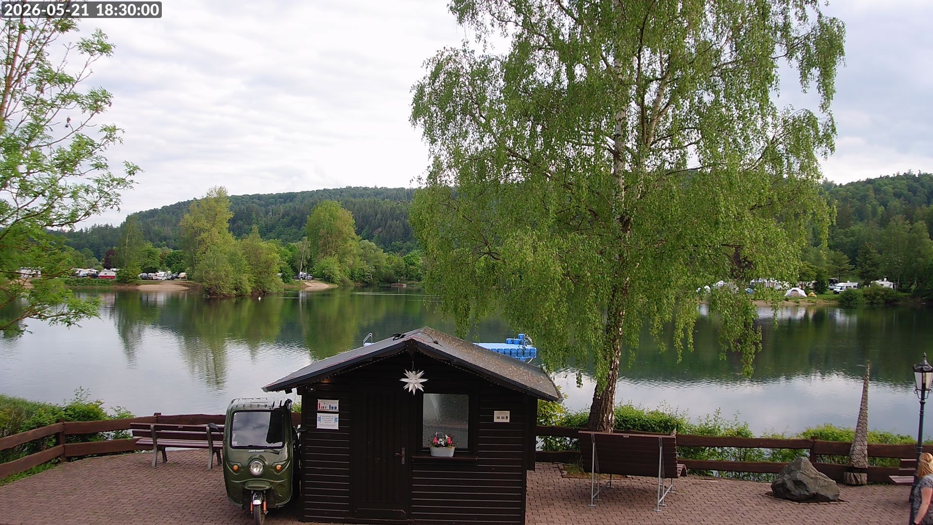 Archived image Webcam Lake Edersee: Camping Park Teichmann
